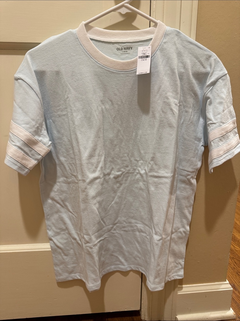 Old Navy Pale Blue Tee with White Trim